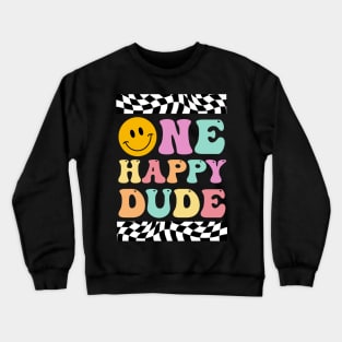 One Happy Dude 1st Birthday Family Matching Crewneck Sweatshirt